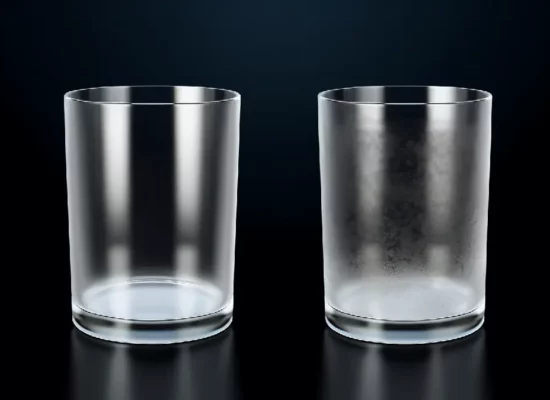 ניקיון כוסות זכוכית עכורות