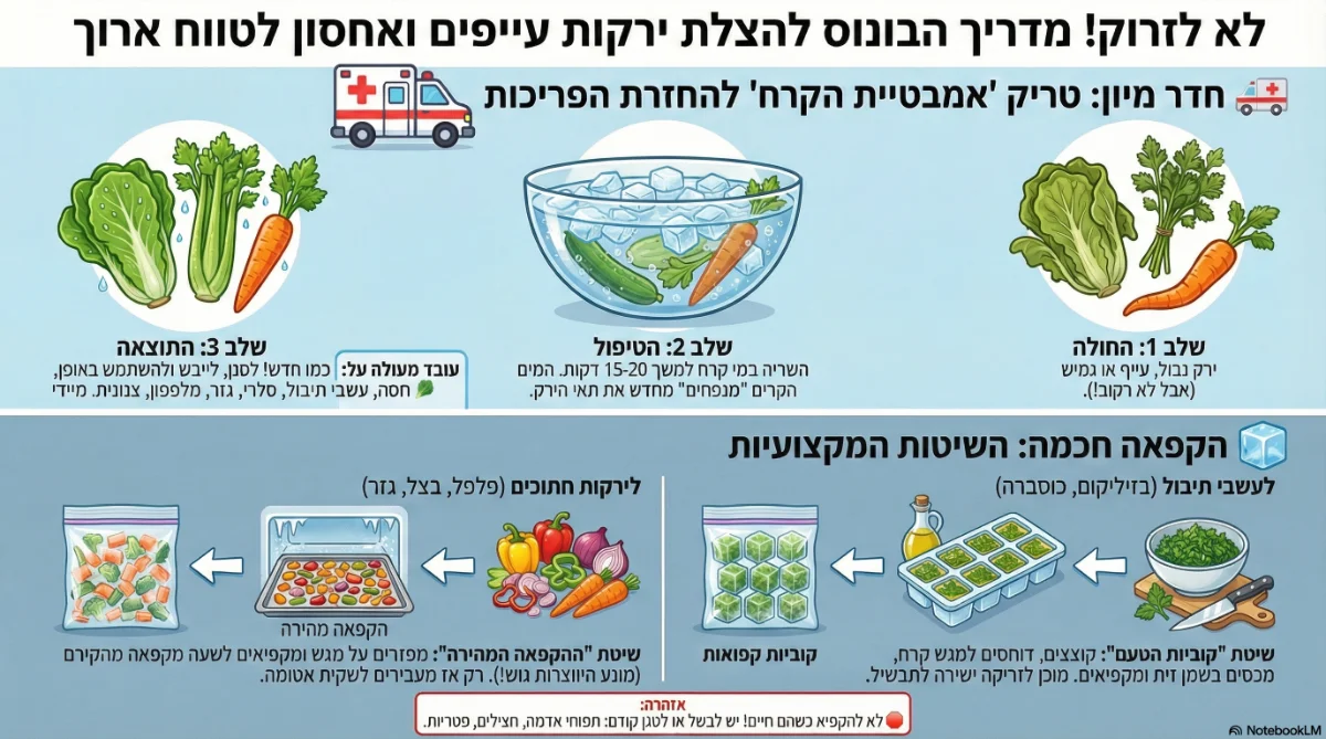 הצלת ירקות עייפים ואחסון לזמן ארוך