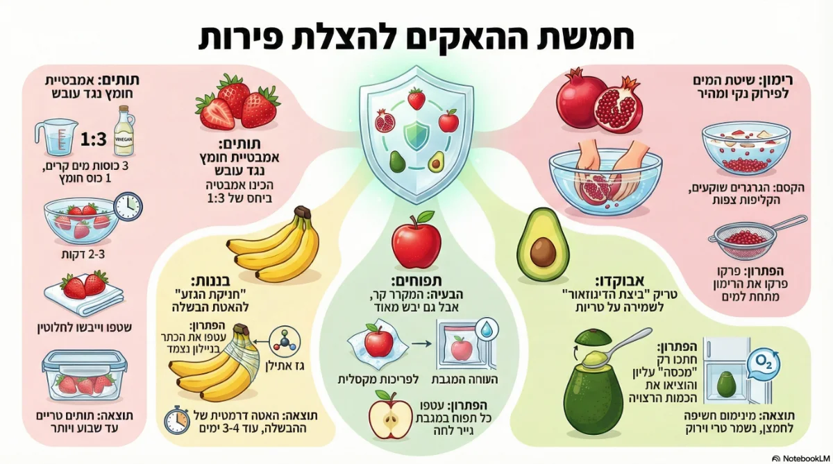 חמשת ההאקים להצלת פירות - אינפוגרפיקה