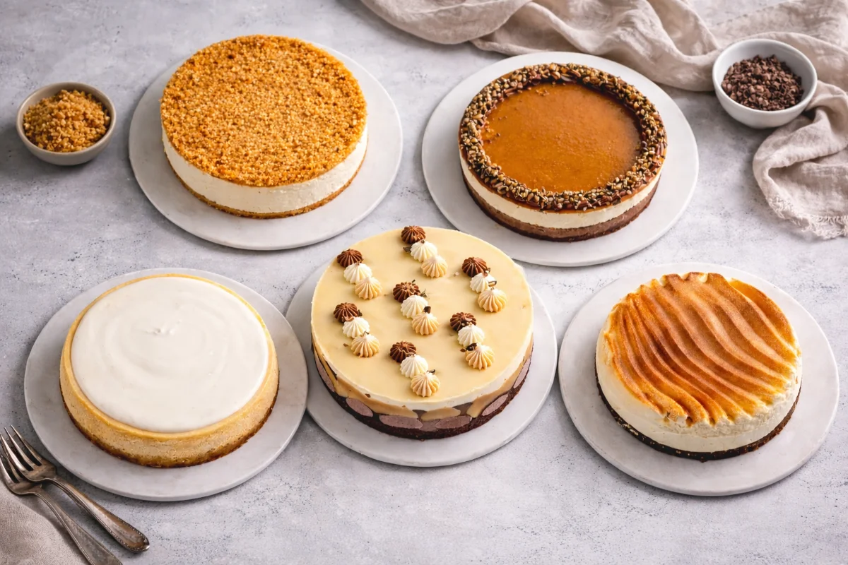 מבחר עוגות על שולחן חג עם מפה